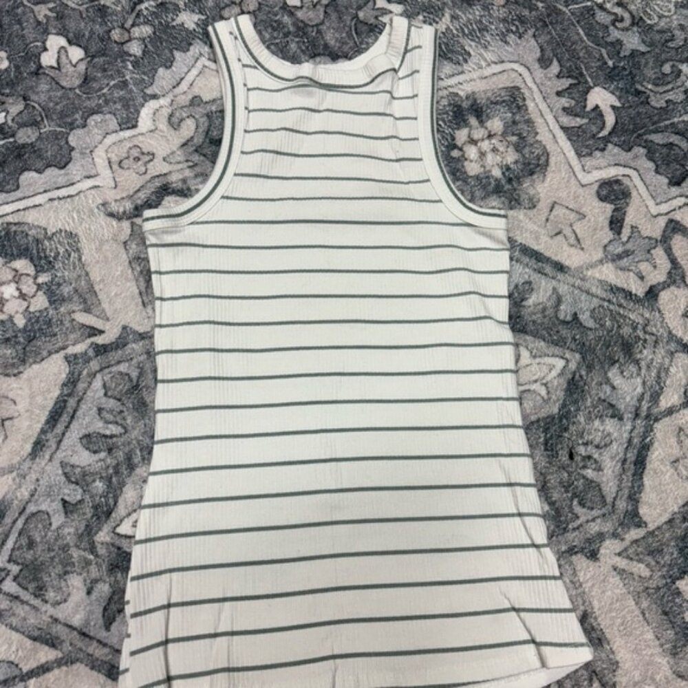 Maurice’s high neck White Striped Tank Top